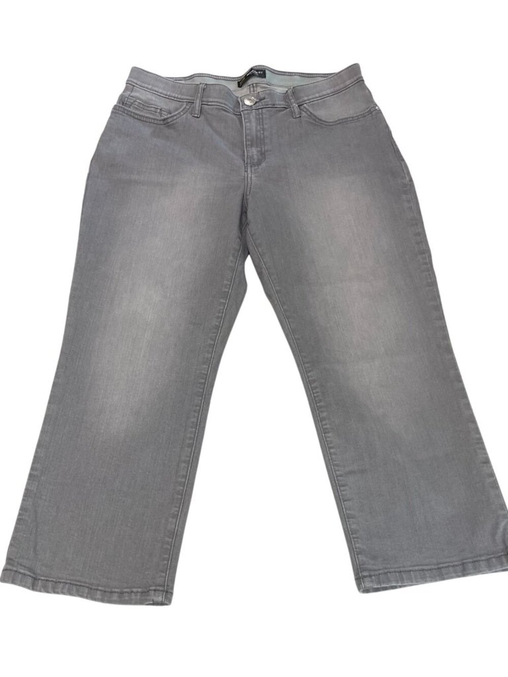 Lee Regular Fit Mid Rise Jeans 10 Gray Straight Leg Cropped Casual Streetwear